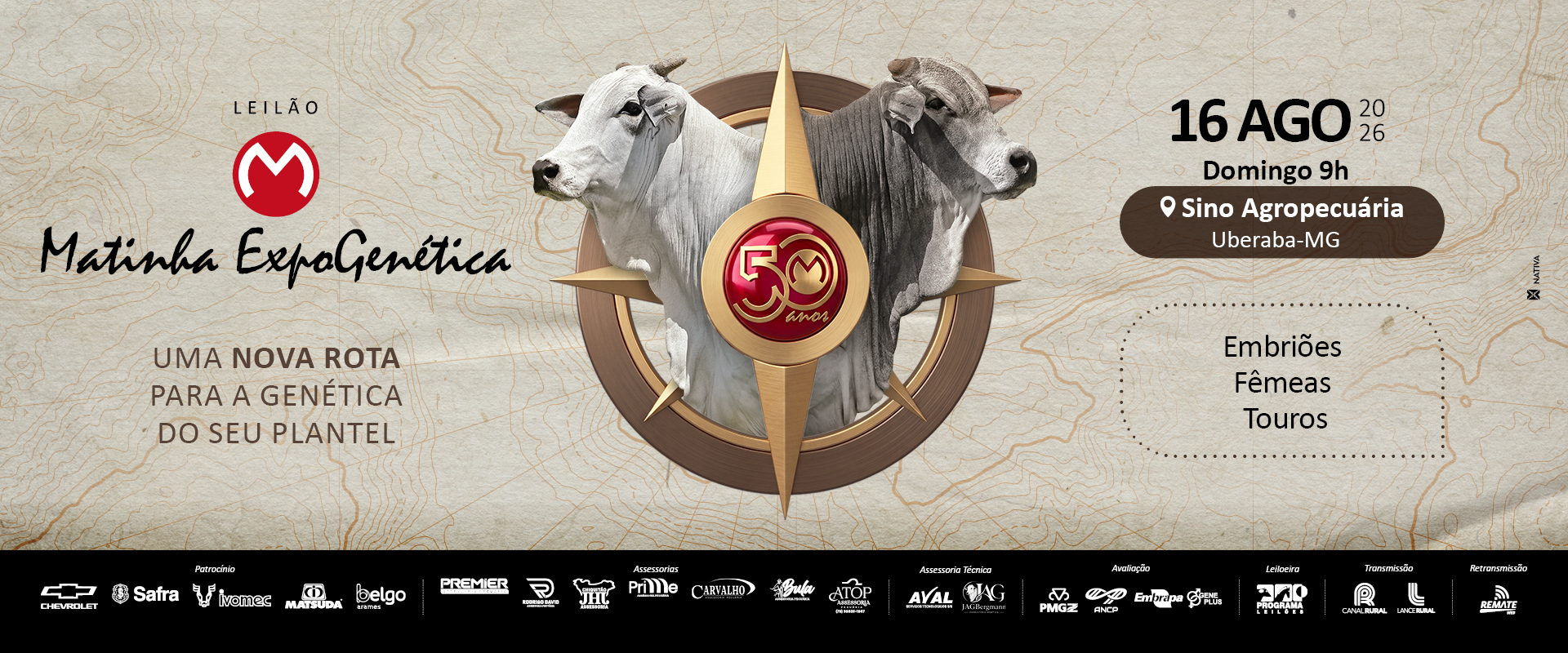 Banner Leilão Expo Genética 16-08-2026
